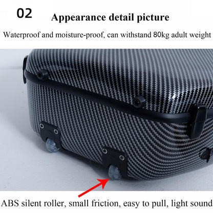 ZerHoc 4/4 Full Size Cello Case, Carbon Fiber Composite Sturdy, Portable and Waterproof Cello Box with Handle, Back Straps and Wheels(Color:Black)