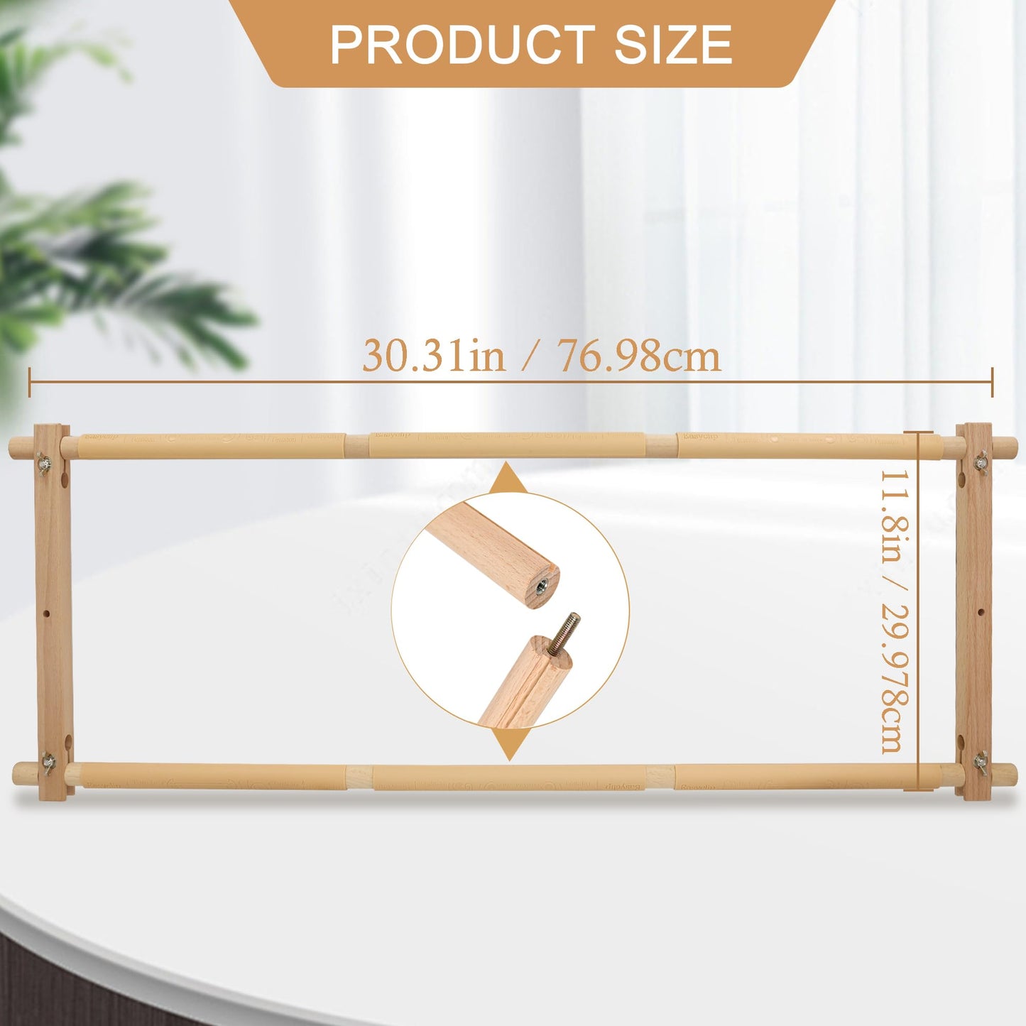 Embroidery Tapestry Scroll Frame, Detachable Cross Stitch Frame, Scroll Embroidery&Quilting Holder for Cross Stitch, Needlepoint, and Sewing Projects (30.31inch*11.8inch)