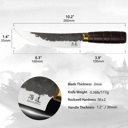 SHANGDAO Chef Knife, Black Forged Kitchen Knife with High elastic stainless steel Stainless Steel Blade, Professional Handcrafted Chefs Knife, Ergonomic Handle Grip and Gift Box
