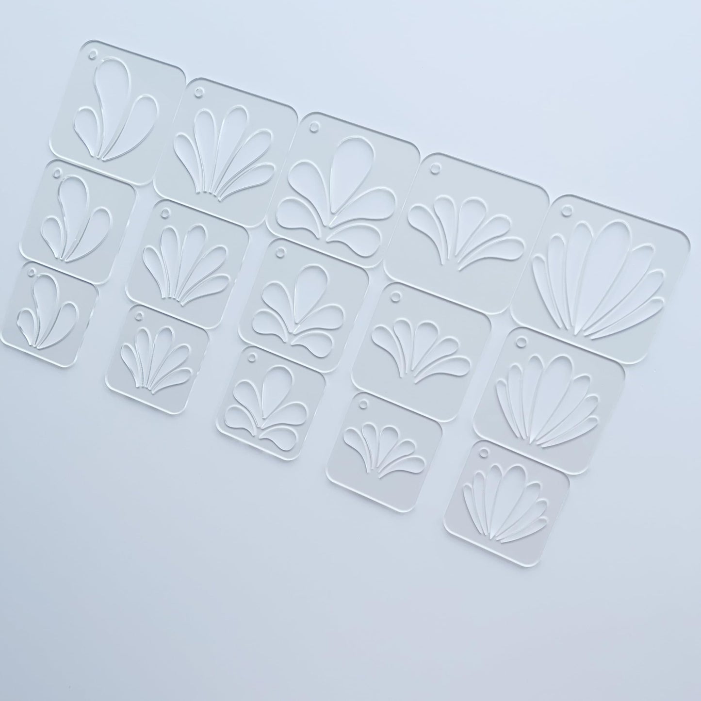 Mandala Stencils Set, 15 Piece Clear Acrylic Drawing Templates with Ring for Art, Painting, Dot Art