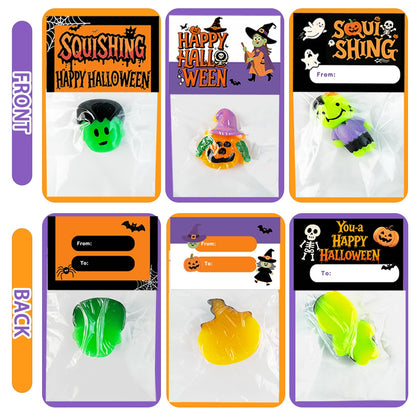 24Pack Halloween Mochi Squishy Toys,Halloween Party Favors, Halloween Classroom Gifts,Bulk Spooky Squishies Toys, Goodie Bag Basket Fillers,Halloween Treats Non Candy for Kids