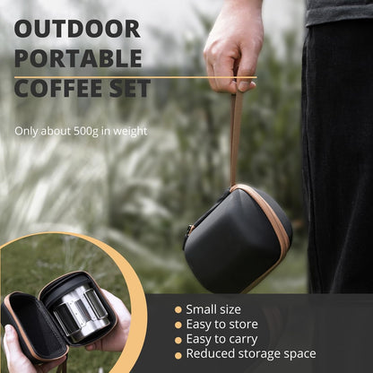 Portable Pour Over Coffee Maker Set, Collapsible Silicone Dripper, Perfect for Travel, Camping, Outdoors