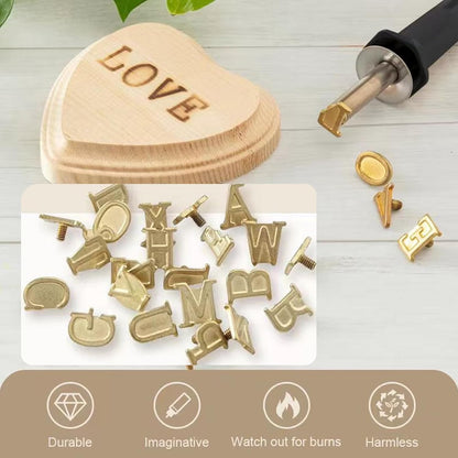 Uppercase Alphabet Set for Branding and Personalization of Wood, Leather, and Other Surfaces