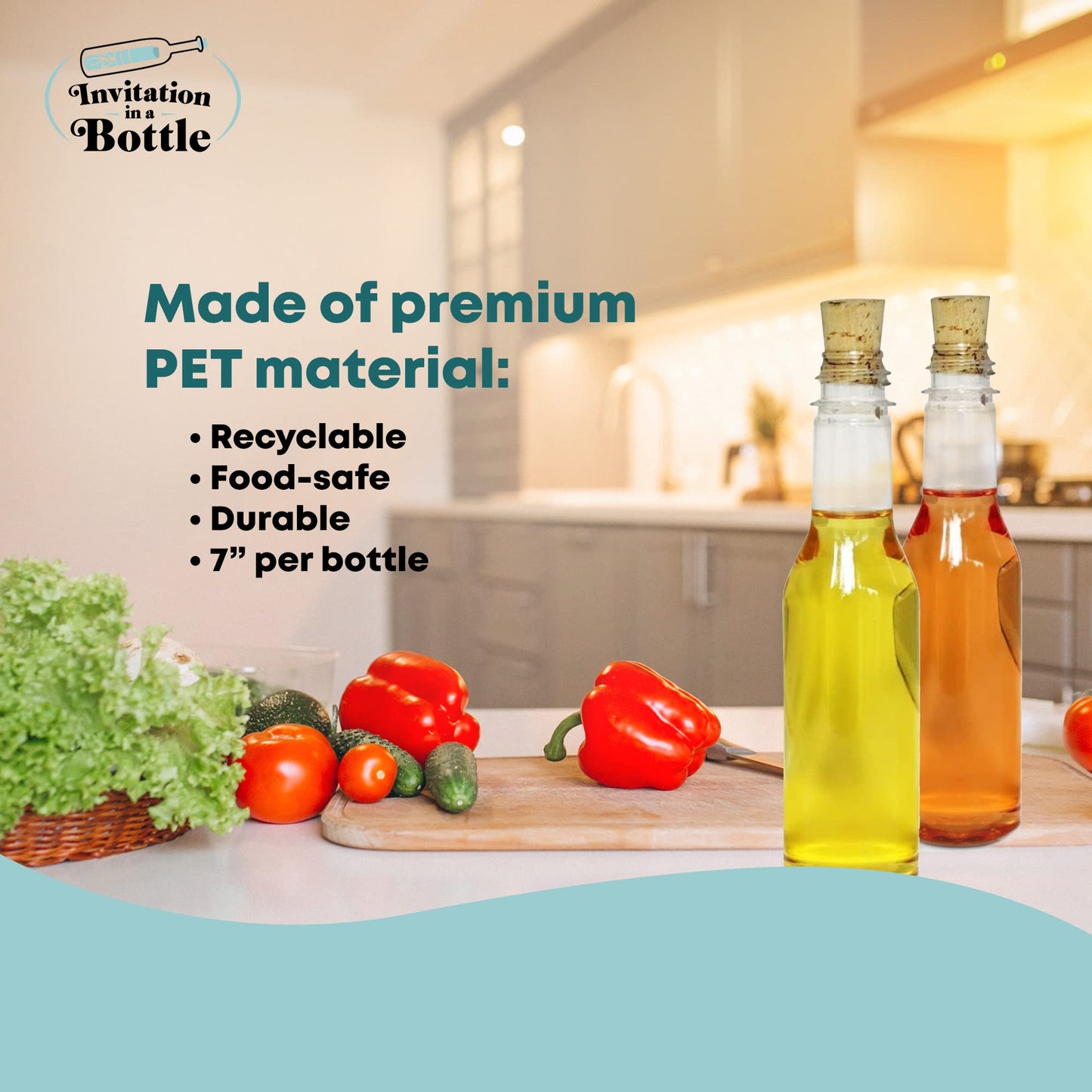 Plastic Bottles & Corks Set (20) - Clear PET Plastic Potion Bottles with Cork - Small Bottles with Cork & Tiny Jars with Cork Bottles for Invitation in a Bottle, Message in Plastic Bottle, DIY Crafts
