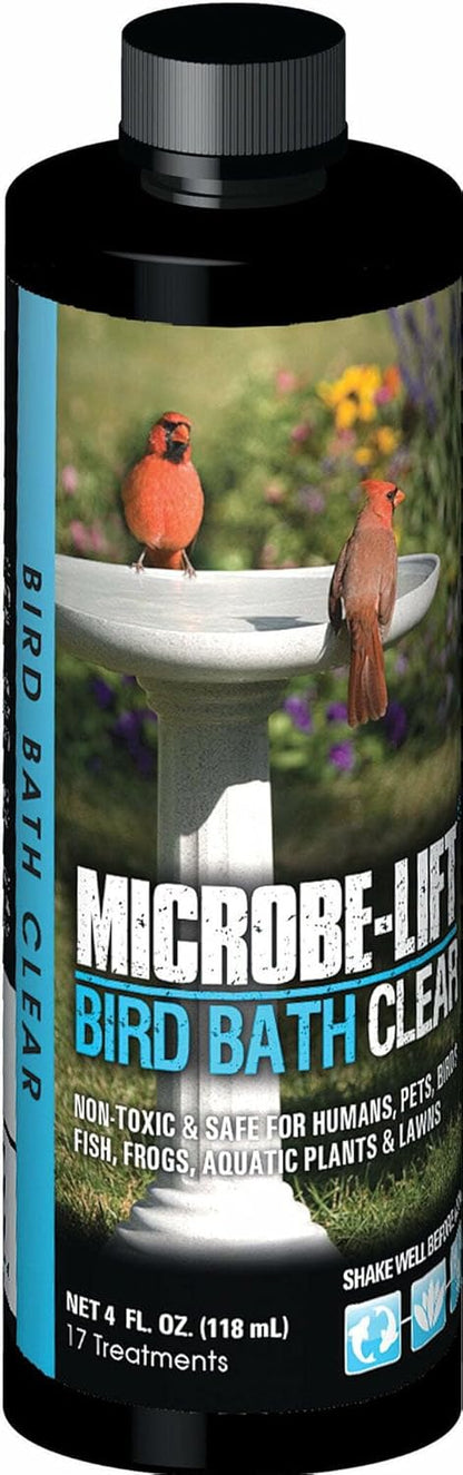 Microbe-Lift Bird Bath Cleaner - Two-in-One Natural Formula for Clear Water - 4 Oz - Safe for Birds, Fish & Frogs