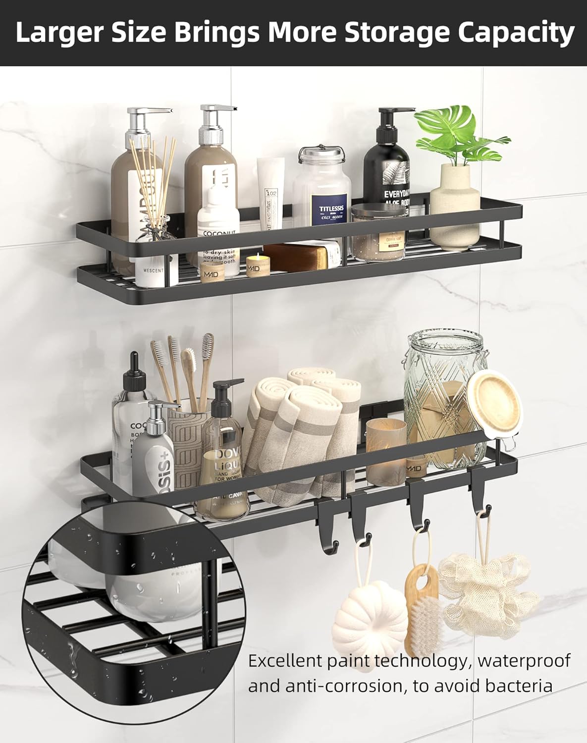 15.7in 2Pack 4 Spice Rack Organizer Wall Mount - [Upgraded Version] Hanging Seasoning Organizer Shelf with Paper Towel