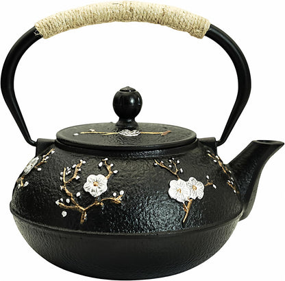 27oz Tea(800ML) YJX Small Cast Iron Teapot for Stovetop, Japanese Tetsubin with Enamel, Beautiful Decorative Tea Pot