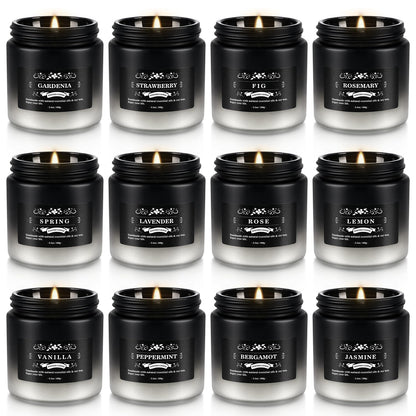 CLTNIKET 12-Pack Scented Candles Set - Men Candles for Home Scented, 3.5oz Soy Wax, Long Lasting Candle, Soy Candle Gifts Set for Men, Birthday, Valentine, Christmas, Anniversary Present