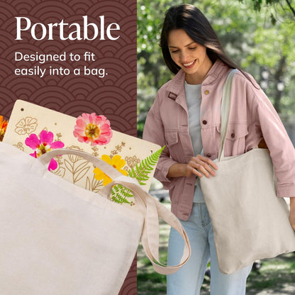 DIY Gift Kits Flower Press Kit - 20 Layers - 2 Sets of 10x10 Inch Wooden Panels - Easy Dried Flower Crafting and Preservation - Adult Beginner Gift Set