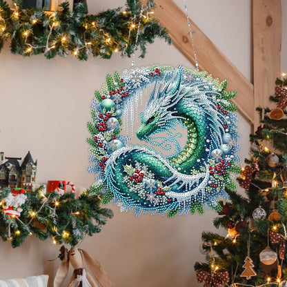 C'eitura Dragon Diamond Art Painting Sun Catcher Kit for Adults, Double-Sided Mythical DIY Hanging Ornament, Crystal Acrylic Gem Art Craft for Home Window Wall Decor, Fantasy Gift for Beginners