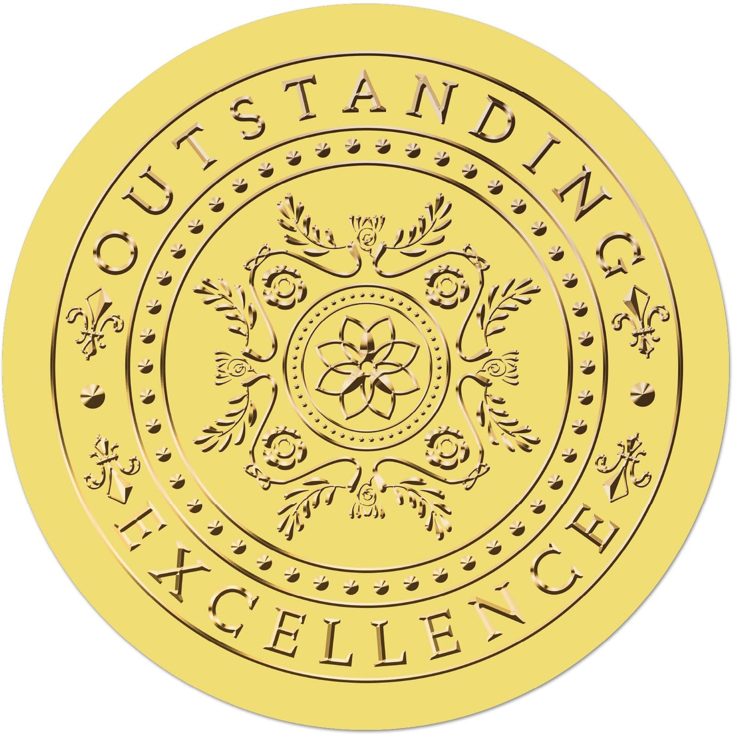 CRASPIRE 625Pcs Excellence Outstanding Gold Envelopes Seals Stickers 1.5" Foil Embossed Self Adhesive Certificates Round Labels for Invitation Graduation Award Diplomas Wedding Gift Wrapping Decor