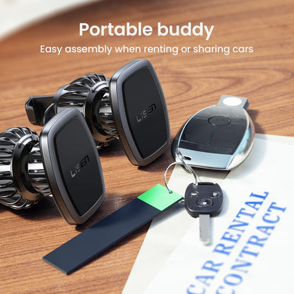 LISEN 2 Pack Magnet for Phone Car Mount Magnetic Phone Holder for Your Car Vent 6 Military Magnets Vent Cell Phone Holder Mount for Car Plate Fit All iPhone 16/15/14/13 Pro Max Plus Samsung S25