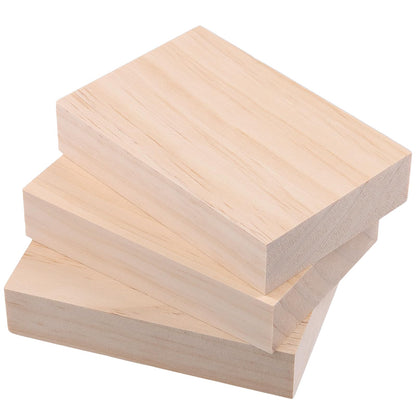 KOHAND 20PCS 5 x 3 x 1 Inches Unfinished Wood Blocks, Rectangle Wood Block, Wooden Craft Blocks for DIY, Art, Carving Project