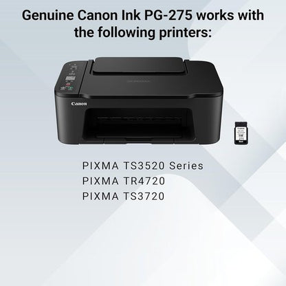 Canon PG-275 Black Ink Cartridge - Genuine Replacement for TS3520/3522, TR4720/4722, TS3720/3722