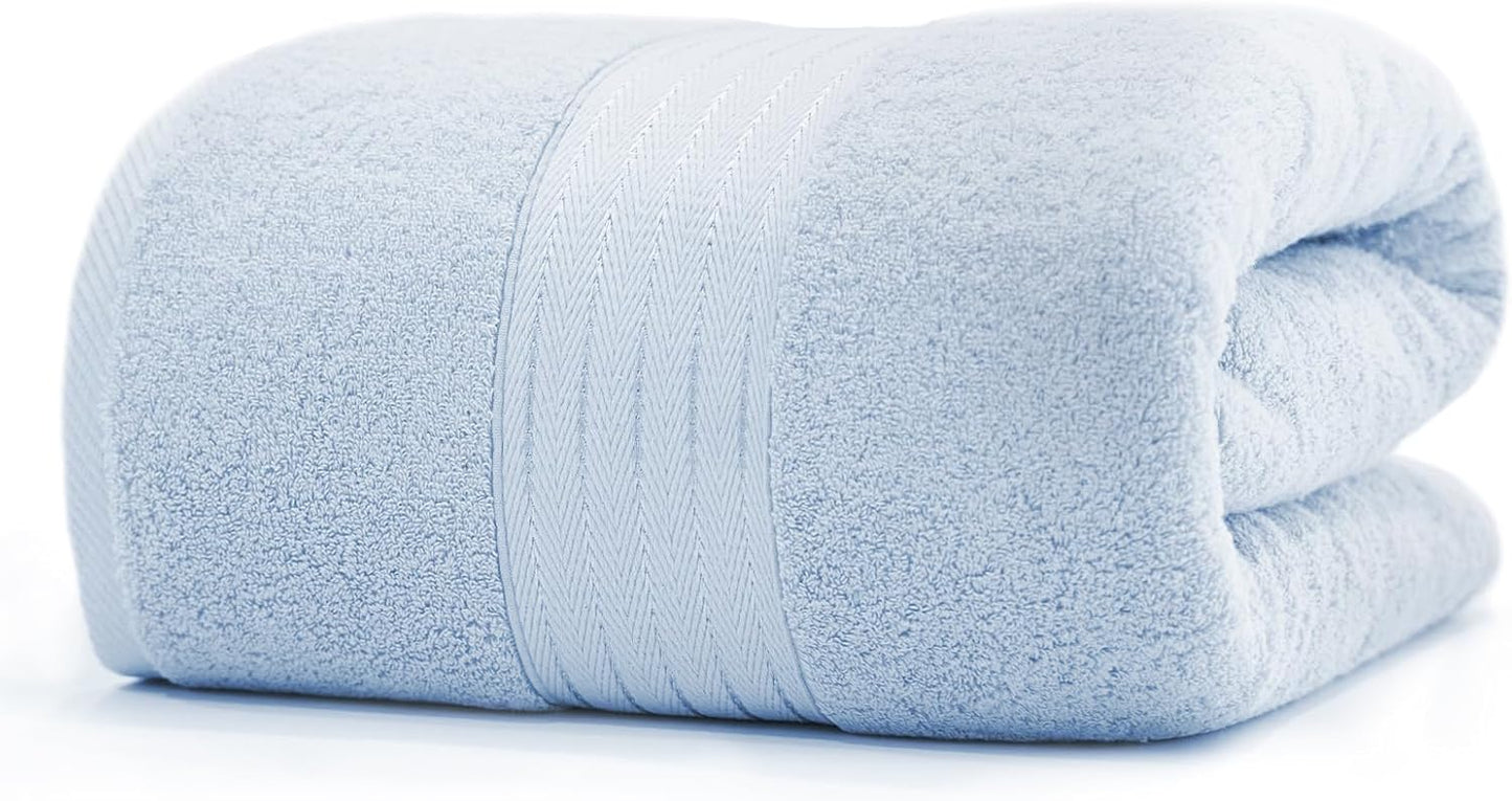 COZYART 35x70 650GSM Light Blue Oversized Bath Sheet for Bathroom Cotton Body Shower Towel Soft Absorbent Durable Extra