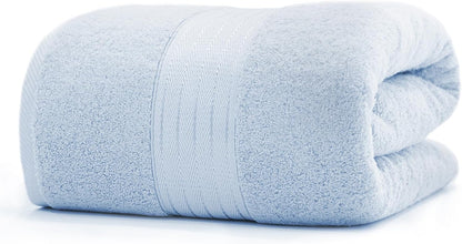 COZYART 35x70 650GSM Light Blue Oversized Bath Sheet for Bathroom Cotton Body Shower Towel Soft Absorbent Durable Extra