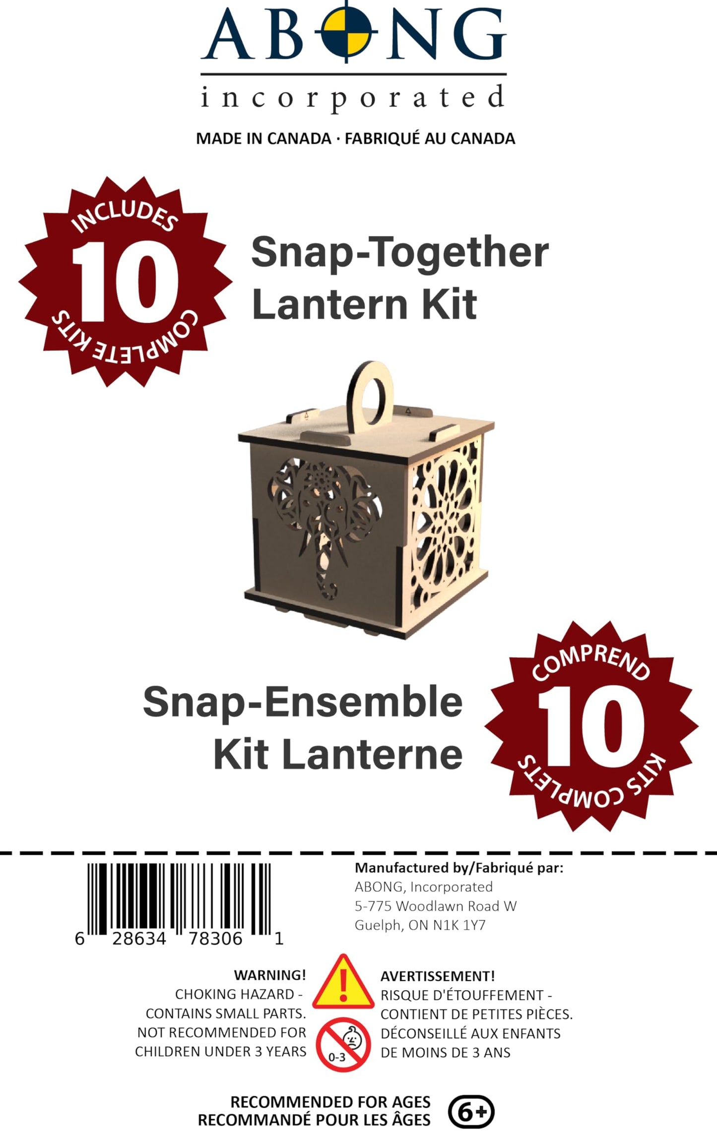 Wooden Light Kit Puzzle – 10 Pack - Night Light Craft Kit - Snap Together Desk Sized Light–Educational Wooden Puzzle Toy - Birthday Gift – Diya Lantern Puzzle