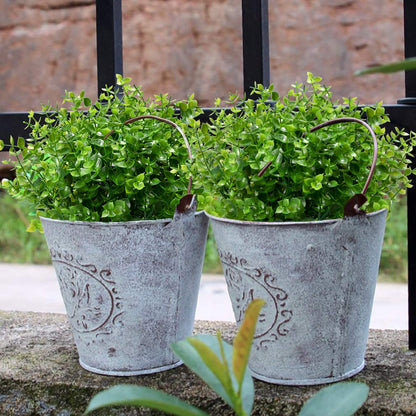 ArtBloom 8 Bundles Outdoor Artificial Boxwood UV Resistant Fake Stems Plants, Faux Plastic Greenery for Indoor Outside Hanging Plants Garden Porch Window Box Home Wedding Farmhouse Décor