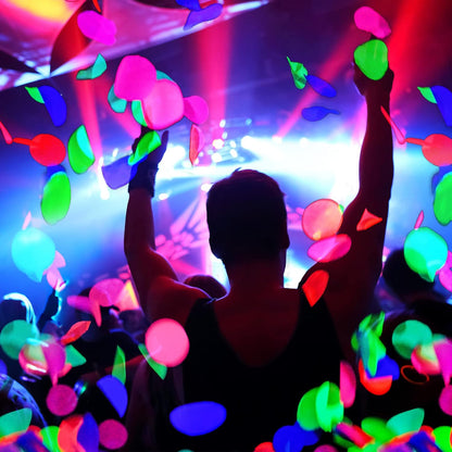 10000 pieces UV Neon Round Confetti - 5 Colors Neon Fluorescent Tissue Dot for Blacklight Party Supplies