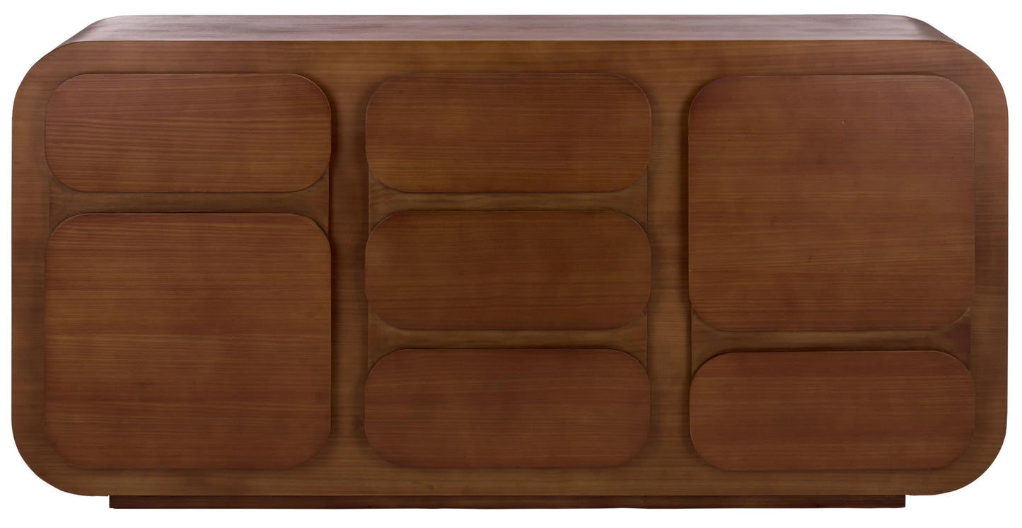 SAFAVIEH Couture Collection - Herald Brown Wood Sideboard, Modern 3-Shelf Storage Cabinet, Fully Assembled (SFV5547A)