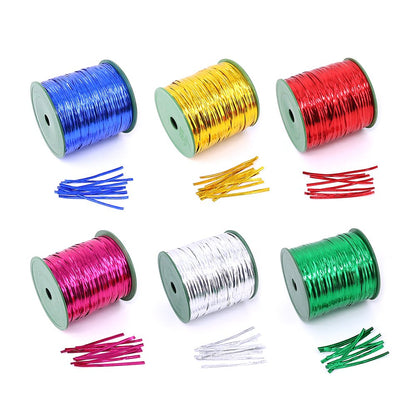 Glarks 350 Yard Red Metallic Twist Ties for Bread Candy Bag Parties Decorative Ties