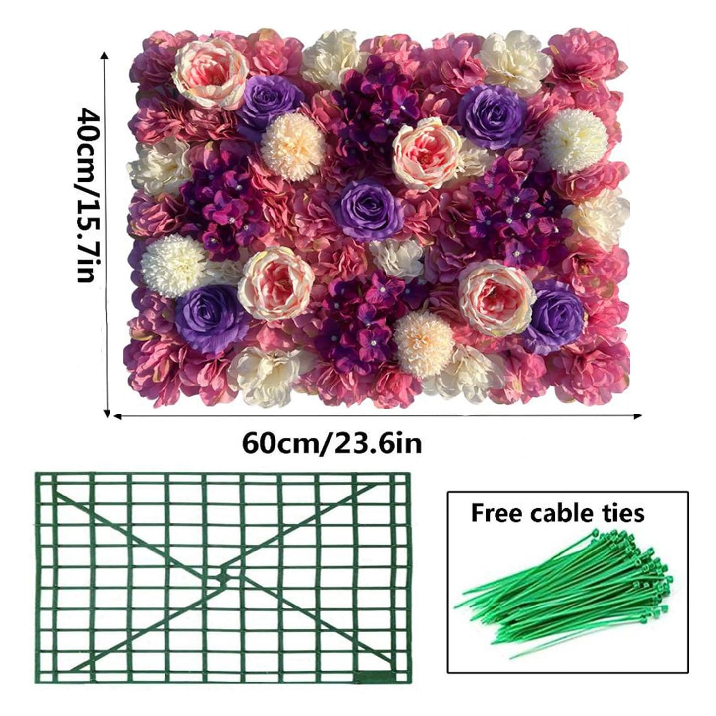JIIPOREGJ Flower Wall Panels for Backdrop Artificial Background,for Home Decor DIY Wedding Party Decoration,8pcs