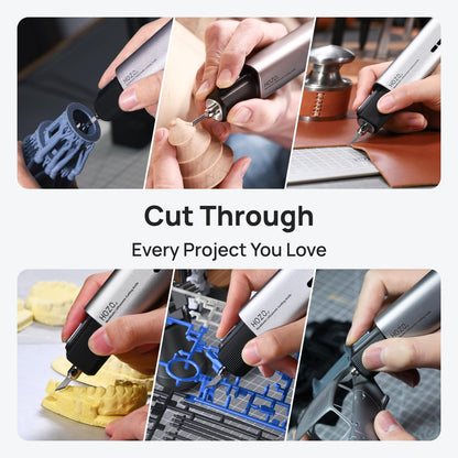 HOZO NeoBlade Wireless Ultrasonic Cutter – 40kHz Vibration & 40W Auto Power Adjustment, Replaceable Battery, Turbo Cooling, 2 Cutting Modes – For 3D Printing, Woodworking, Prototyping,Model Mods & DIY