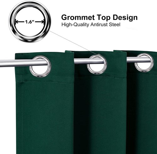 ChrisDowa Blackout Curtains - Thermal Insulated Room Darkening Panels, Forest Green | 42 x 78 Inches, 2-Piece Set