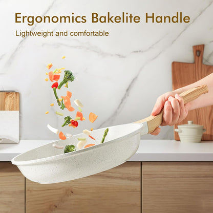 11 Inch SENSARTE Nonstick Ceramic Frying Pan Skillet, Omelet Pan, Healthy Non Toxic Induction Compatible Egg Pan