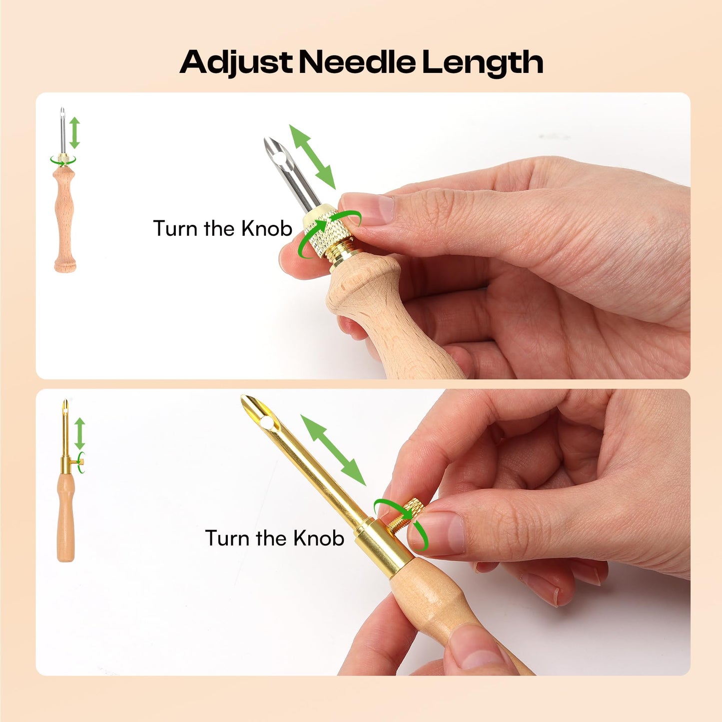 Pllieay Punch Needle Kit for Craft Embroidery - 10PCS Adjustable Punch Needle Set with 5 Sizes Needles, Threader, Scissors & Storage Bag - Easy to Use Punch Needle Kits Adults Beginner