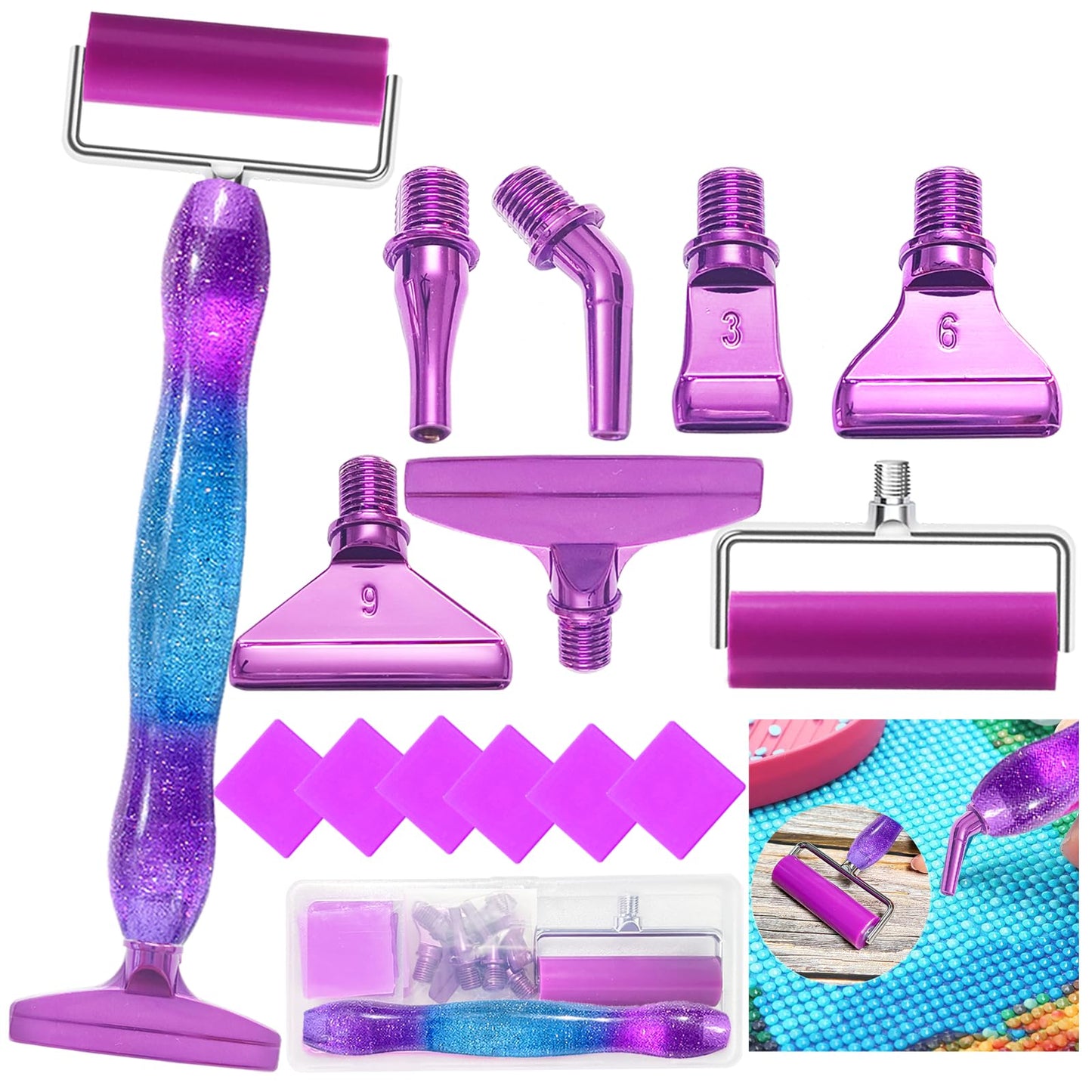 Diamond Art Pens Tools Diamond Painting Accessories Kits with Screw Metal Tip Roller Diamond Painting Pen Bead Dot Drill Pens for Diamond Art Craft Nail