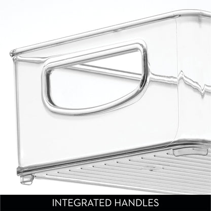 iDesign Slim Extra Long Clear Storage Bin, Narrow Stackable Organizer for Kitchen or Pantry