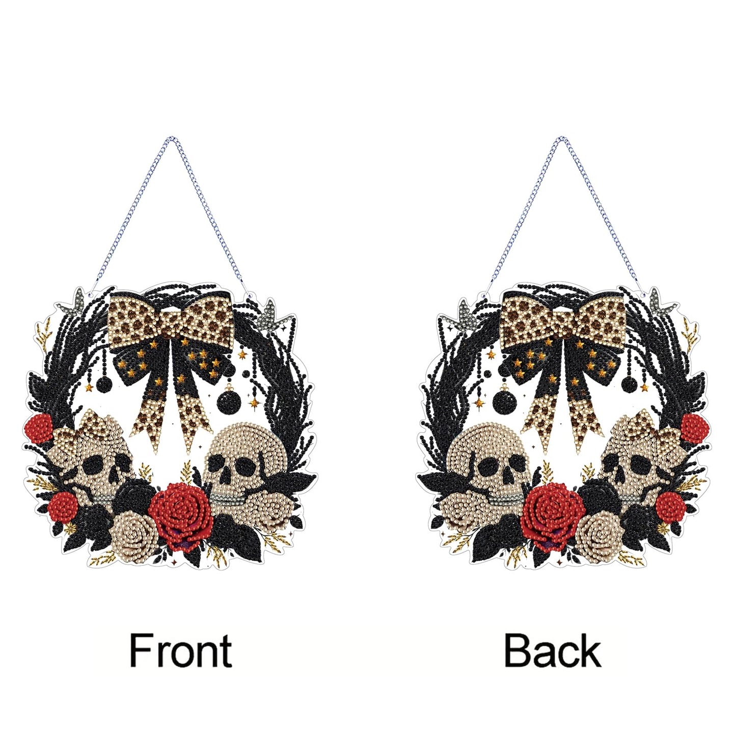 STGLCR Diamond Art Kit for Adults, Special Shaped Crystal Skull Pendant, Halloween Diamond Painting Suncatcher,DIY Rose Ornament Hanging Art Acrylic Board Wreath, DIY Home Decor, 7.7 Inch