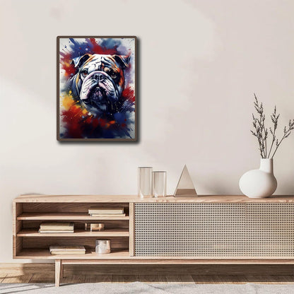 YUINJP Bulldog Diamond Painting Kits, Bulldog Dog Diamond Art Kits for Adults, DIY 5D Round Full Drill Gem Art Kit, Crystal Arts Crafts Home Wall Decor Gift 30x40cm
