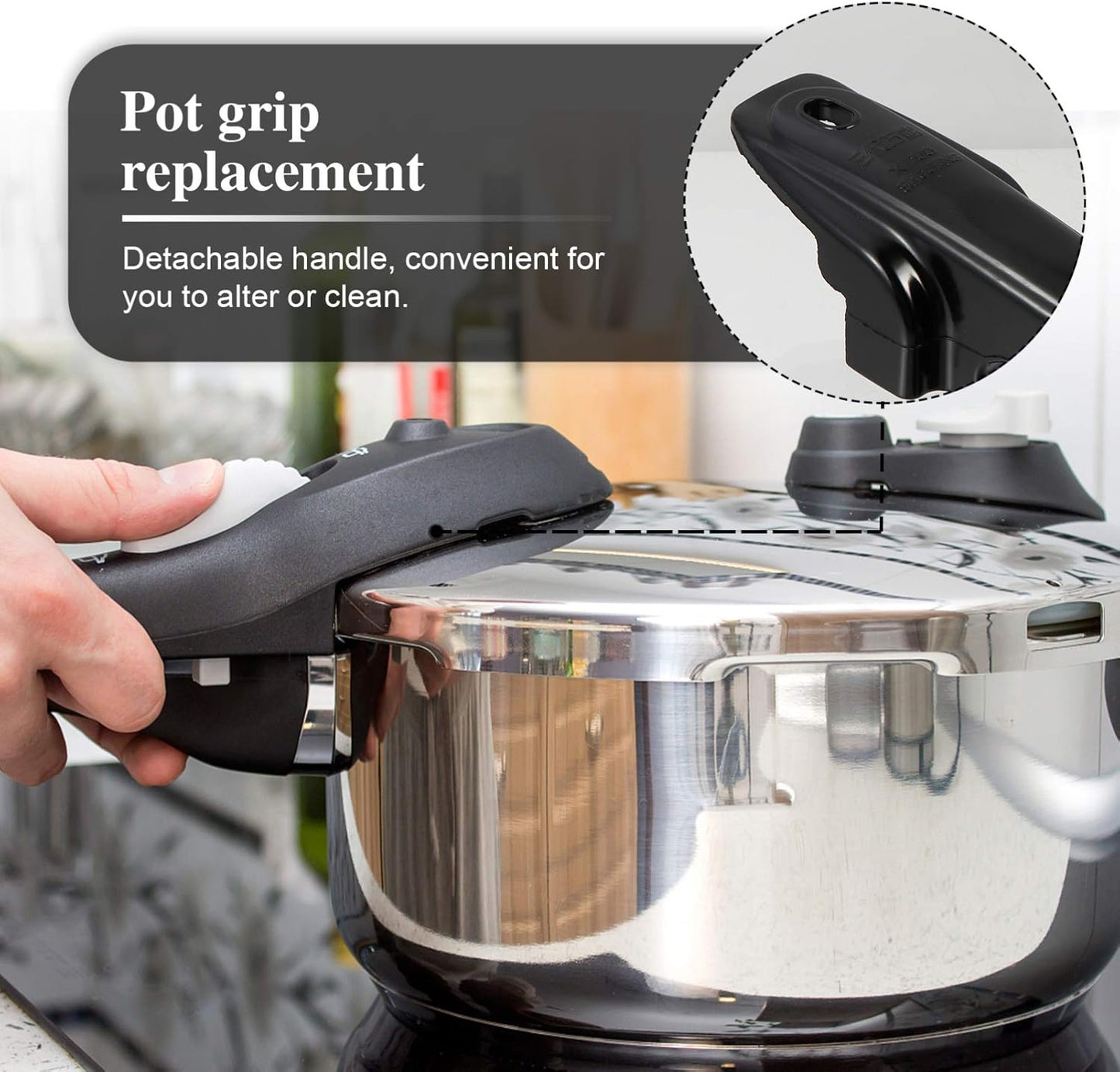 Hemoton Pressure Cooker Replacement Handle - Pressure Canner Handle with Screws for Pan Grip
