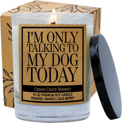 Mom Gifts | I'm Only Talking to My Dog Today, Funny Scented Candle for Dog Lovers, Birthday, Christmas