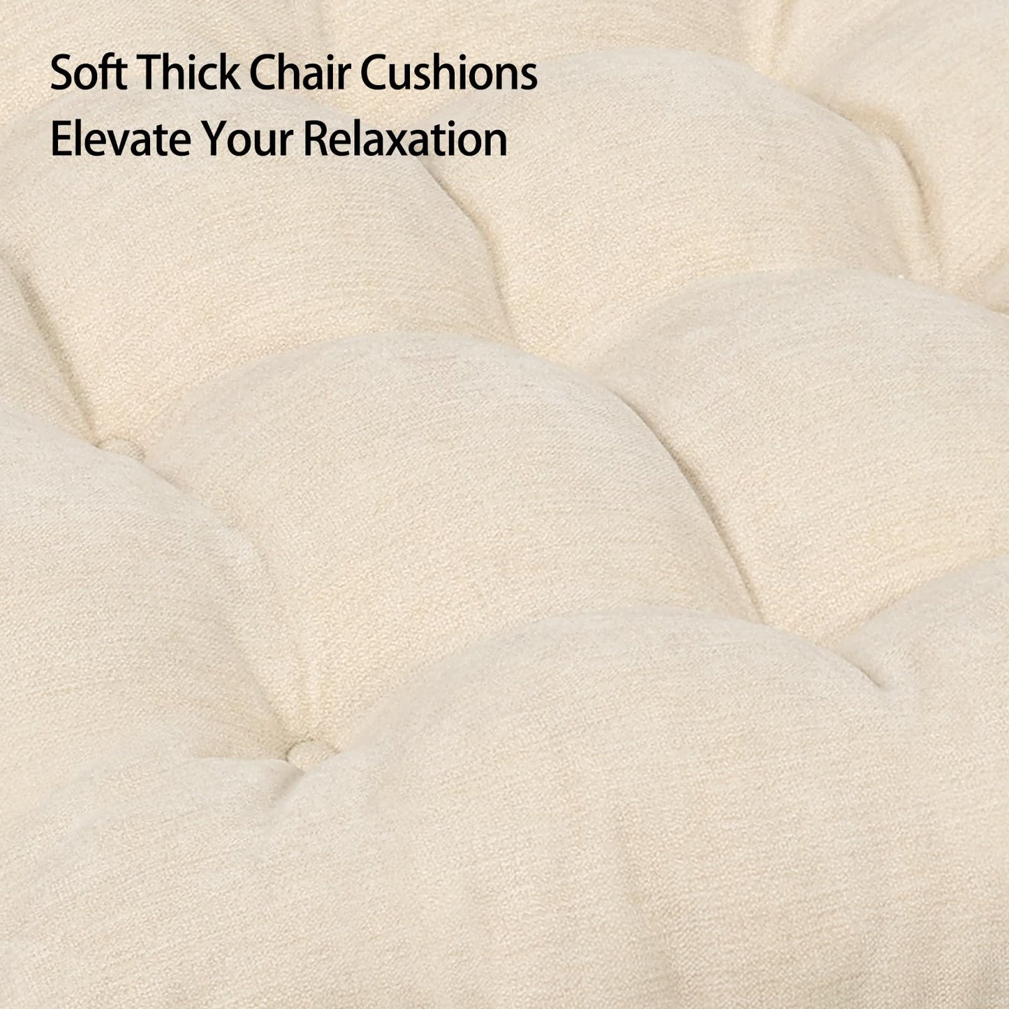 HAVARGO Recliner Cushions for Elderly, 20x20x4 Inch Thick Chair Cushion for Shorter Users Patent Design Soft Tufted Dual Layer Booster Seat Cushions for Seniors Recliner Risers Beige 1P