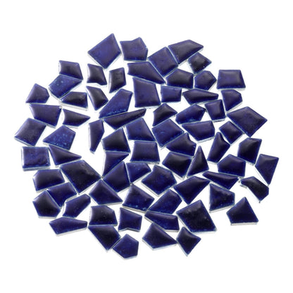 uxcell 500g/1.1LB Irregular Ceramics Mosaic Tiles, 1.3-2 cm Bulk Stained Ceramic Mosaic Pieces Stones Mosaic Kits for DIY Art Craft Projects Home Decor, Purple Blue