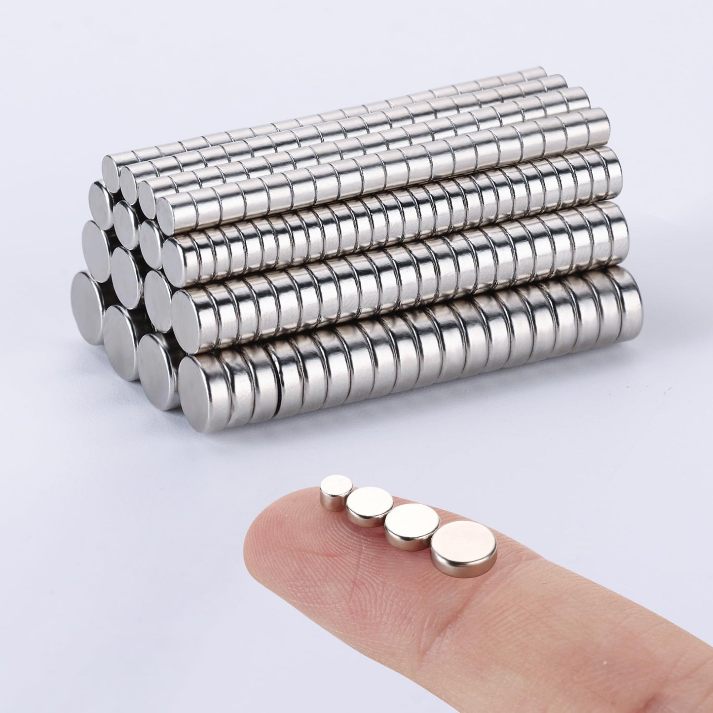 RHINOCATS 400Pcs Small Magnets, 4 Different Sizes Tiny Mini Magents, Multi-Use for Fridge, DIY, Office, Hobbies, Crafts and Science