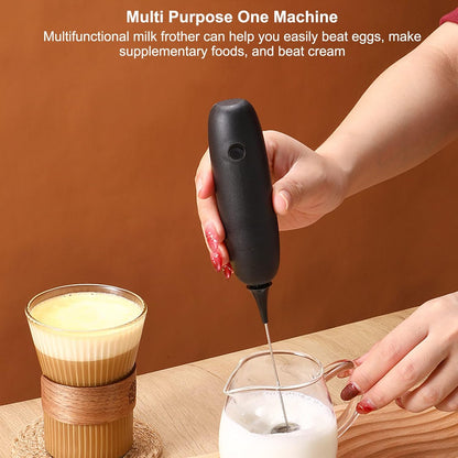Handheld Milk Frother, Battery Operated Foam Maker, Egg Beater for Coffee, Latte, Hot Chocolate, Mini Drink Mixer