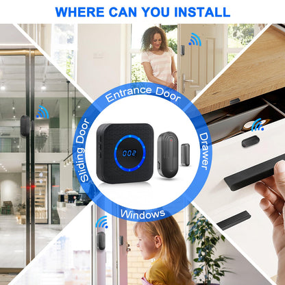 SanJie Wireless Door Chime for Business When Entering Door Entry Chime Door Bell with 800Ft Range Door Chimes When Door Opens for Home Door Alarm with Chime Adjustable Volume