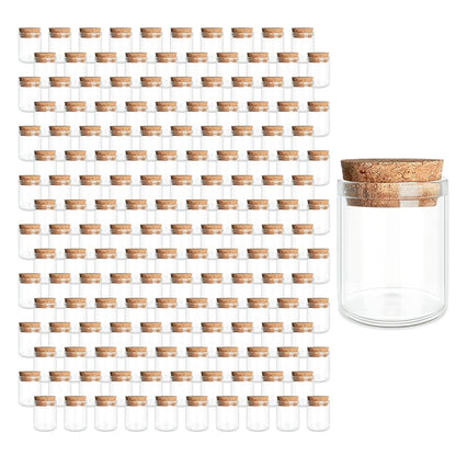 160-Pack 0.17 (5 ml) Glass Bottles & Test Tubes with Cork Stoppers – for Spell Jars, Spice Storage, DIY Favors, Travel Memories, Plant Propagation – Empty Recyclable Containers for Crafts, Kitchen