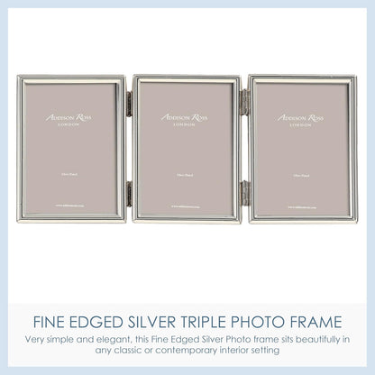 Addison Ross Essentials Photo Frame, Silver Plate Treble, 2 x 3 Inches