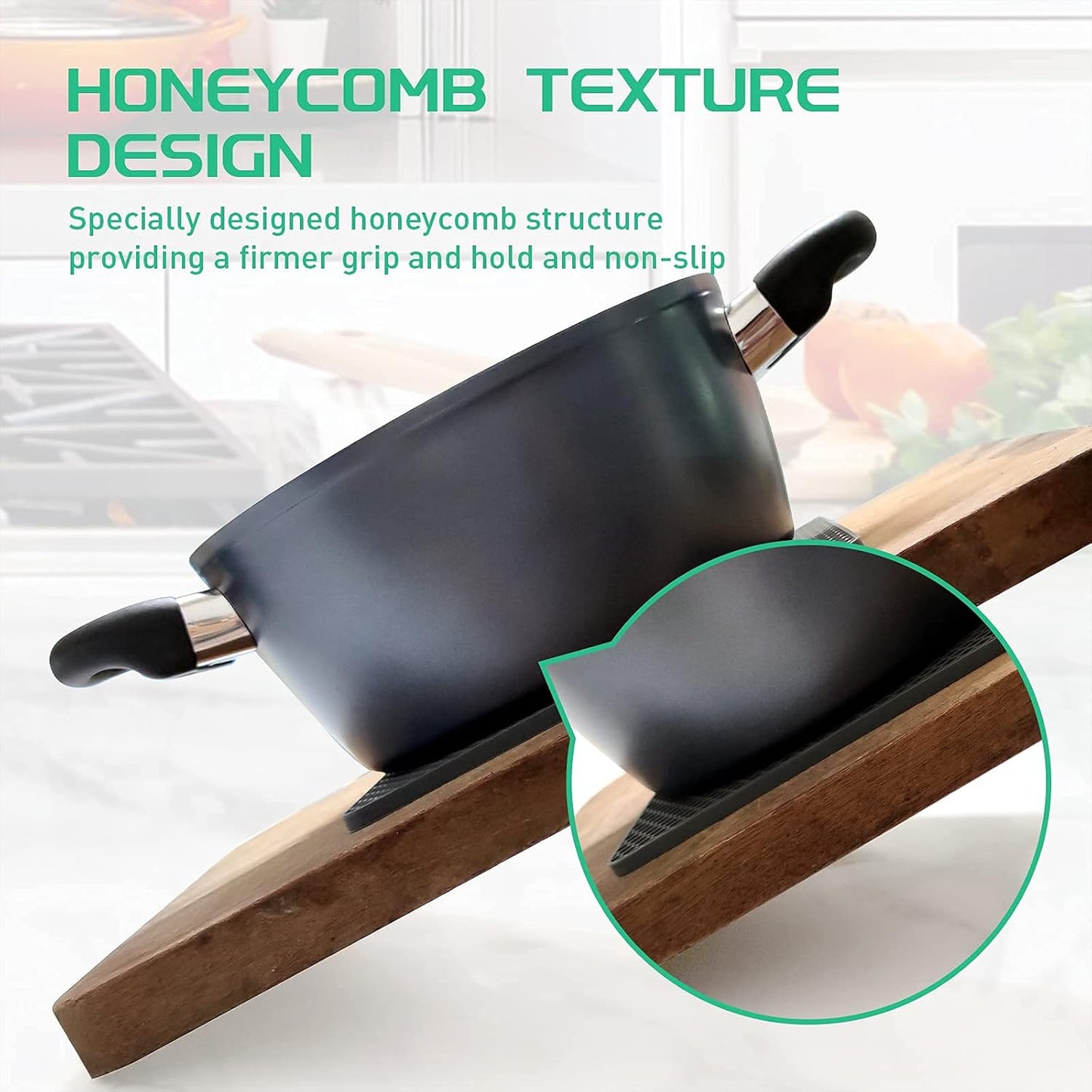 Multi-Purpose Silicone Trivet, Flexible Heat Resistant Pot Holders, Square and Round Mats for Hot Pots and Pans,
