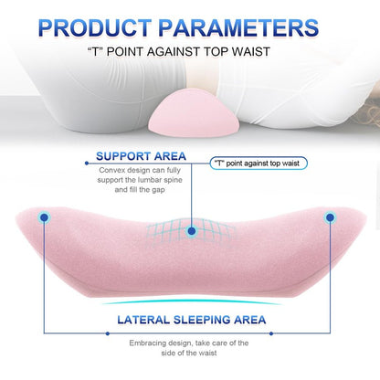Lumbar Support Pillow, Ergonomic Back Cushion for Office Chair with Adjustable Straps & Detachable Breathable Cover,Memory Foam Car Lumbar Pillow, Back Support Pillow for Car, Office,Bed Rest(Pink)