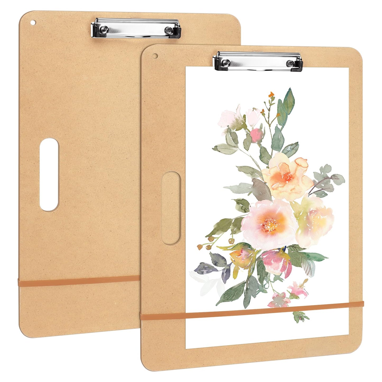 TKOnline 2 Pack 11.8x17.7 Drawing Boards, Sketch Boards with Sturdy Clip and Rubber Bands, Portable Art Clipboard for Classroom, Drafting and Studio Drawing