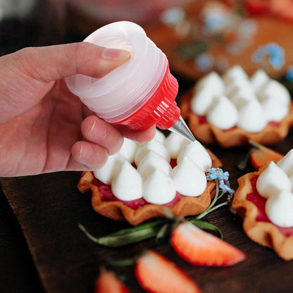 ABOOFAN 2 Pcs Cookie Icing Bottles, Squeeze Writer Bottles with Couplers and Stainless Steel Tips for Decorating