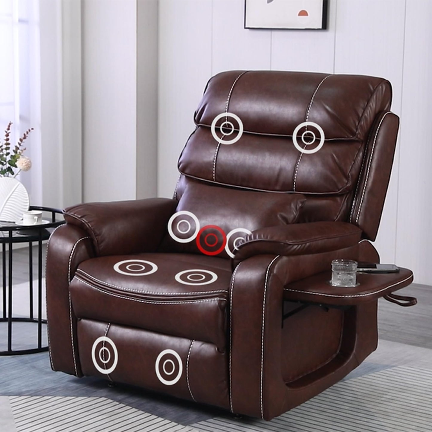 Oversized Electric Lift Chair Versatile Power Recliner Chair 180° Infinite Reclining Armchair for Adults with Massgae,Cupholder,USB-C Ports,Wireless Charging