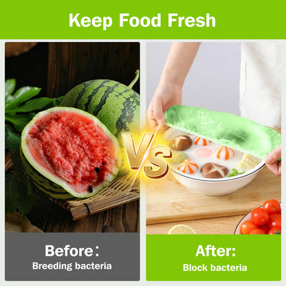 Mwellewm Plastic Bowl Covers Elastic Reusable Food Storage Stretch Saran Wrap Shower Caps Fresh Keeping Bags Bowl Covers for Bread Proofing Alternative to Foil for Family Outdoor Picnic 3 Size(120)