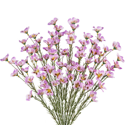 CITYES 10 Pcs Artificial Wildflowers Fake Flower Stems 21" Silk Spring Flowers Forsythia Light Purple Faux Wildflowers Floral Stems for Flower Arrangements Home Decor Indoor Outdoor Centerpieces